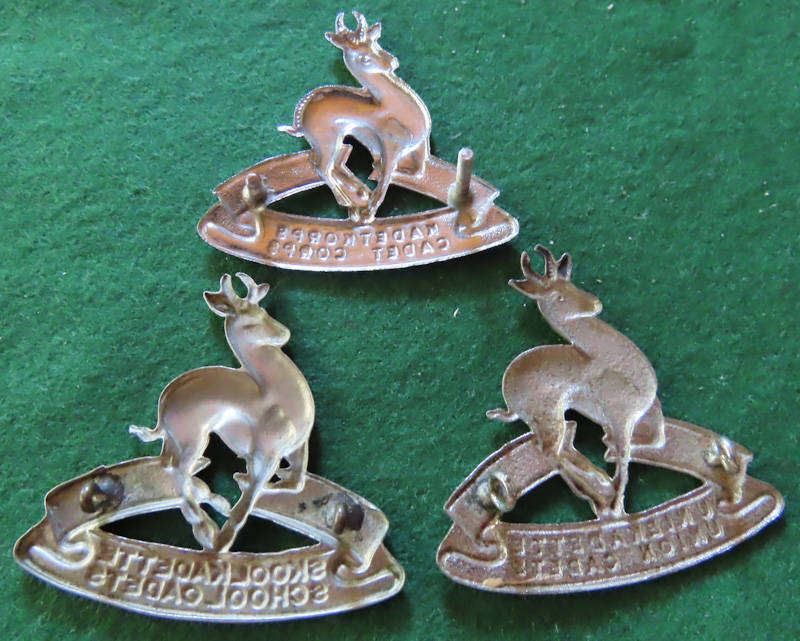 South Africa - Army - SA School Cadets 3 Different Cap Badges