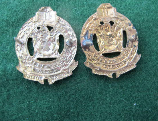 South Africa - SA Railway Police Pair of Collar Badges