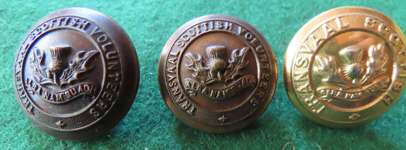 South Africa - Transvaal Scottish Volunteers - 3 Buttons - all 24mms