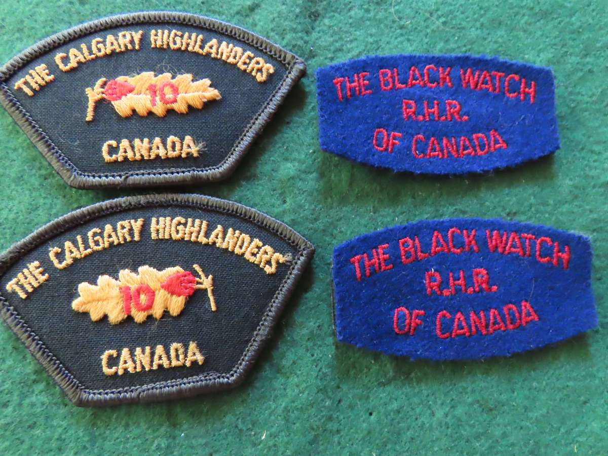 Canada - 10th Calgary Highlanders and The Black Watch Shoulder Patches