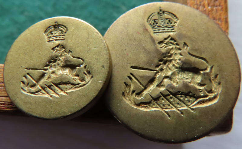 Rhodesia - WWII - BSAP - 2 Buttons 21 and 15mms KC