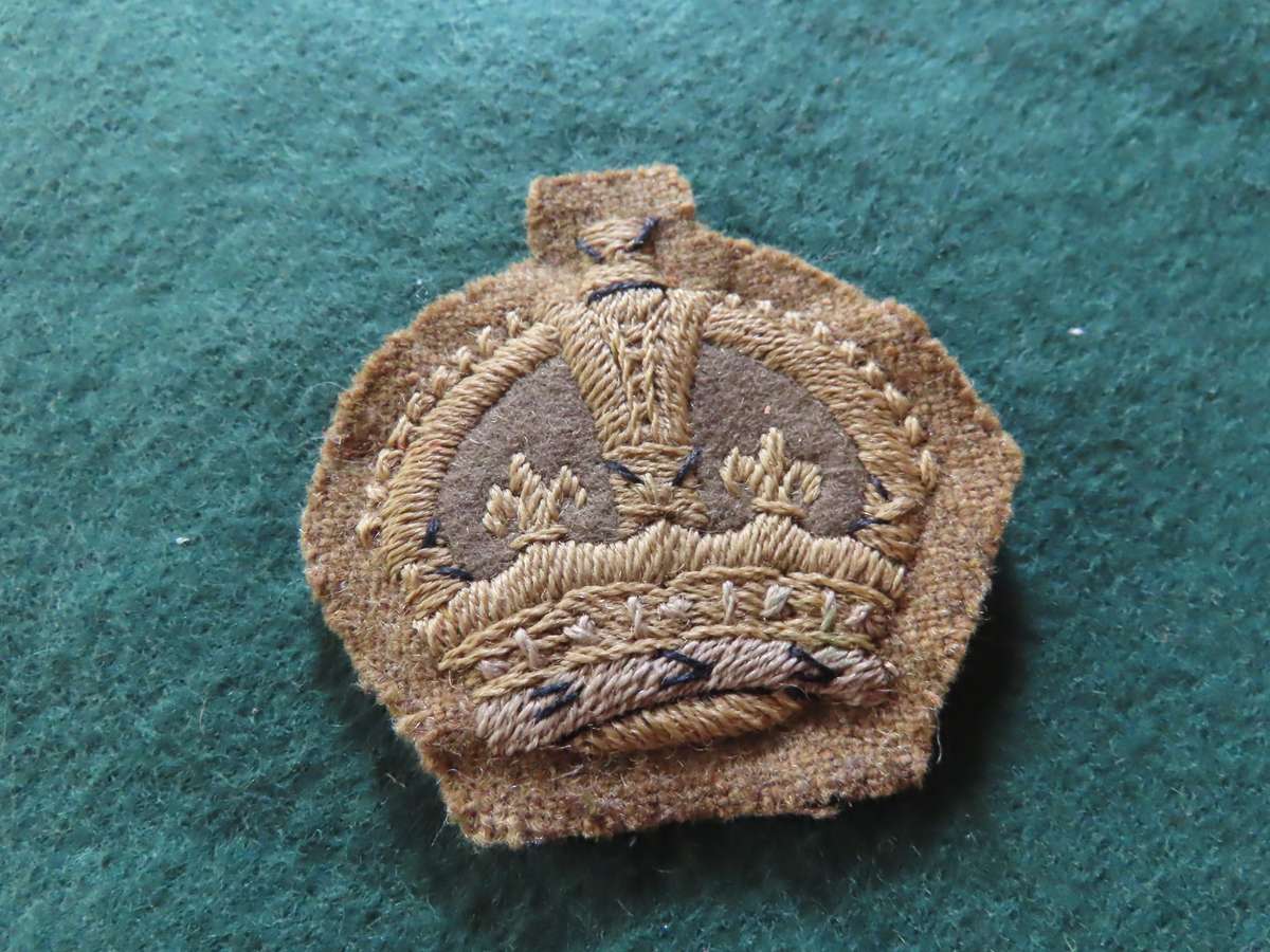 Rhodesia  - WWII - B.S.A.P. - First Sergeant and Sergeant Major Crown  - Large Cloth Badge