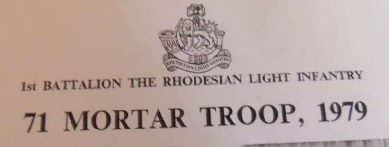 Rhodesia-Bush War-1st Battalion Rhodesian Light Infantry (RLI)- 71 Mortar Troop 1979 Copy  Photo