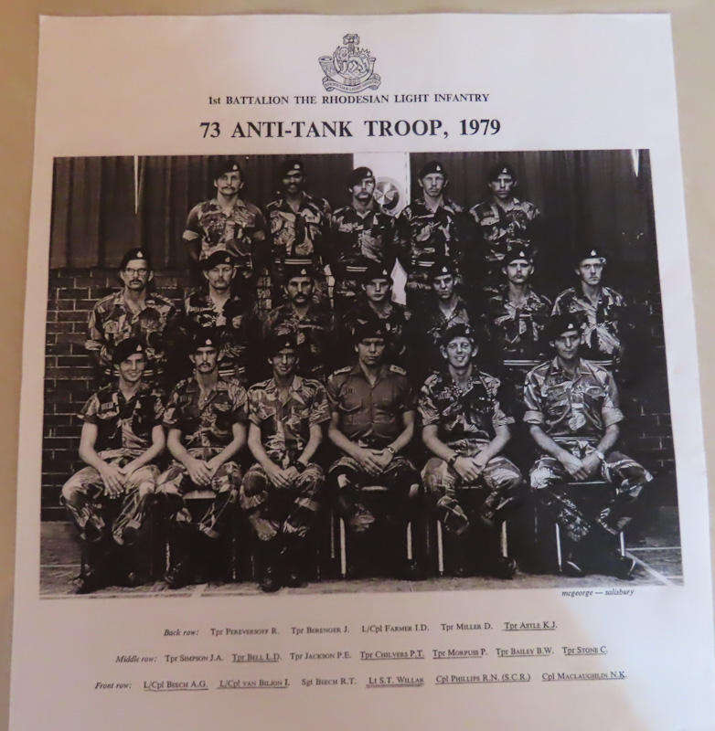 Rhodesia-Bush War-1st Battalion Rhodesian Light Infantry (RLI)- 73 Anti-Tank Troop 1979 Copy Photo