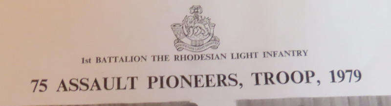 Rhodesia-Bush War-1st Battalion Rhodesian Light Infantry -75 Assault Pioneers Troop 1979 Copy Photo