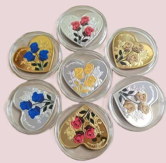 HeartShaped Coins - 16 coins random colour