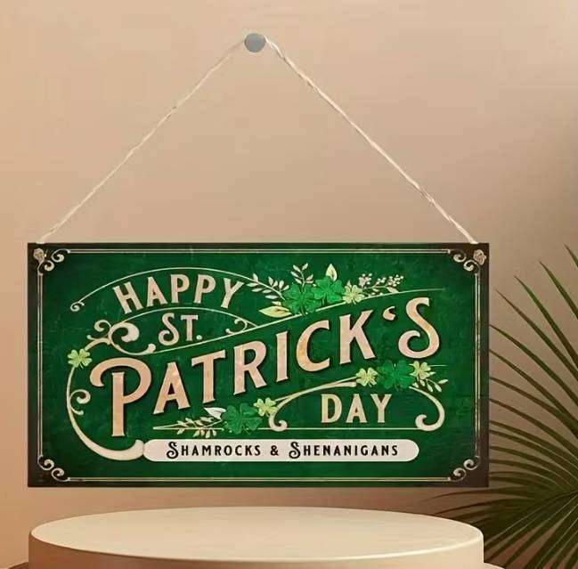 Wooden Happy St. Patrick's Day Sign