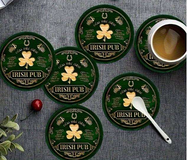  Irish Shamrock coasters (10x10 cm)