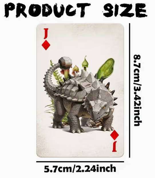 54 unique Dinosaur Playing Cards - No image repeated