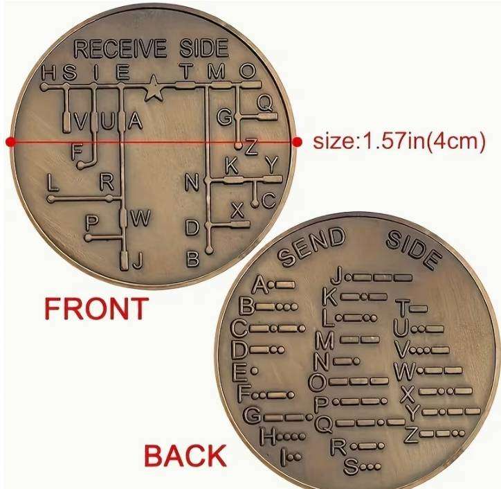 Cipher Decoder Challenge Coin: DualSide Encryption Puzzle | Brass Finish | Codebreaking Collectible