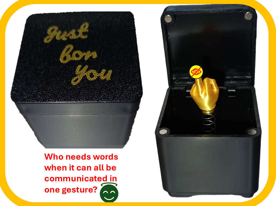 Luxury Surprise Prank Box  SpringLoaded Gold Finger Gift (5cm Box)