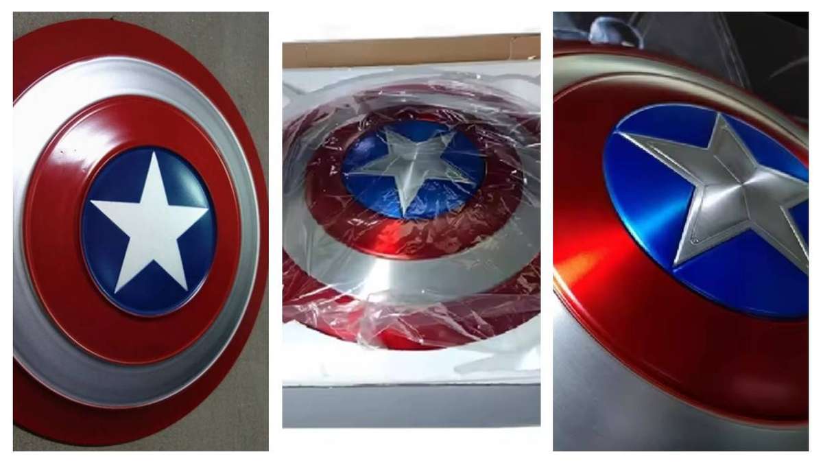Captain America Life-Size Helmet & Metal Shield (60 cm)