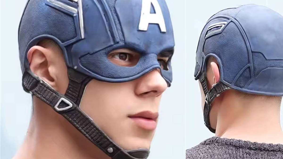 Captain America Life-Size Helmet & Metal Shield (60 cm)