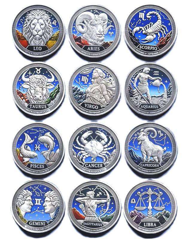 Framed 13-Piece Zodiac Medallion Collection - New Design Astrology Series