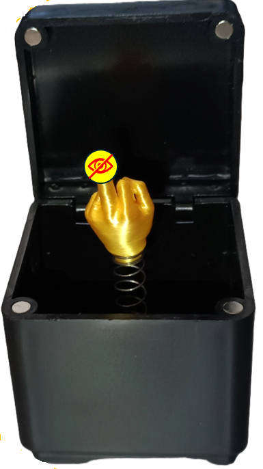 Luxury Surprise Prank Box  SpringLoaded Gold Finger Gift (5cm Box)