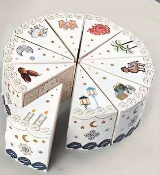 10 cake piece shape Gift Boxes (1 layer of cake  10 tri pieces) for Mother's Day