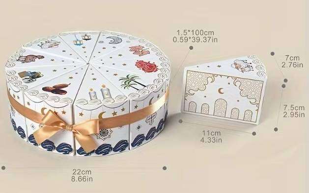 10 cake piece shape Gift Boxes (1 layer of cake  10 tri pieces) for Mother's Day