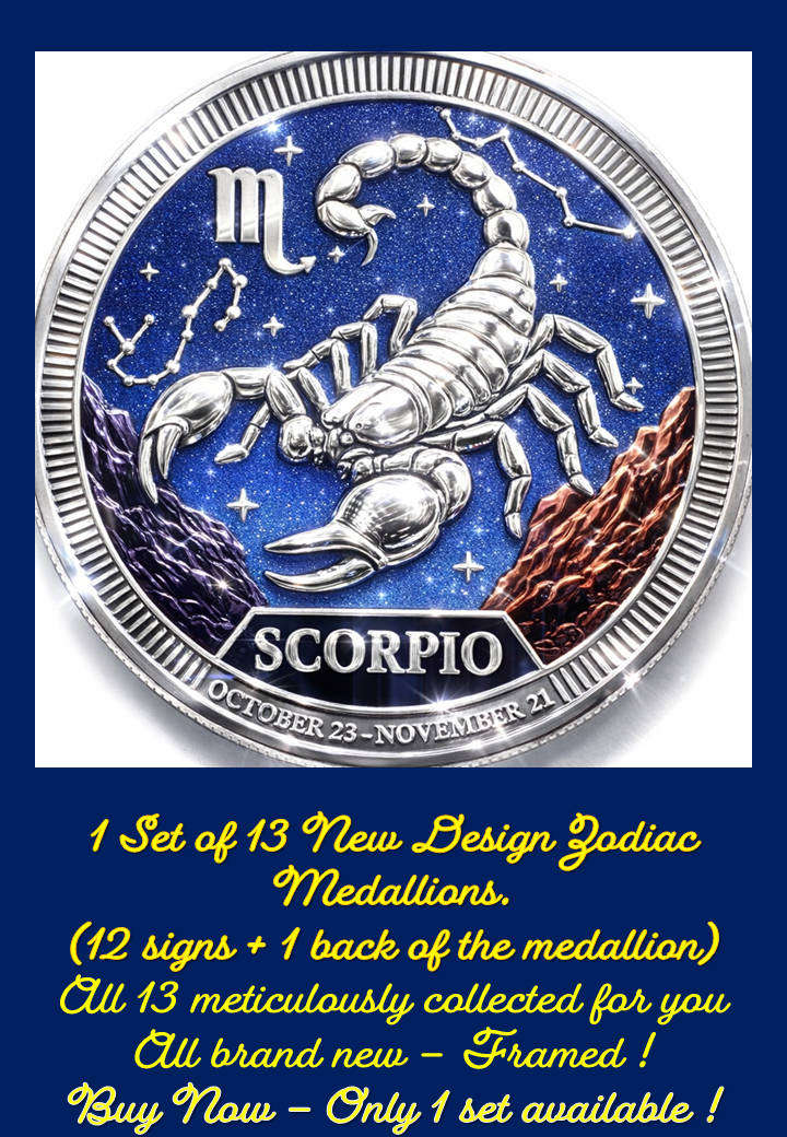 Framed 13-Piece Zodiac Medallion Collection - New Design Astrology Series