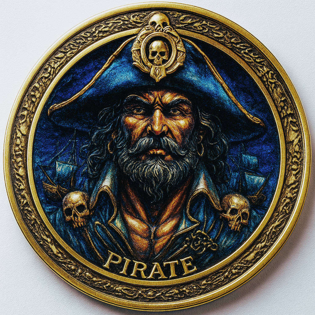 Legendary Pirate, Kraken, Ships & Swashbuckling Style Coin