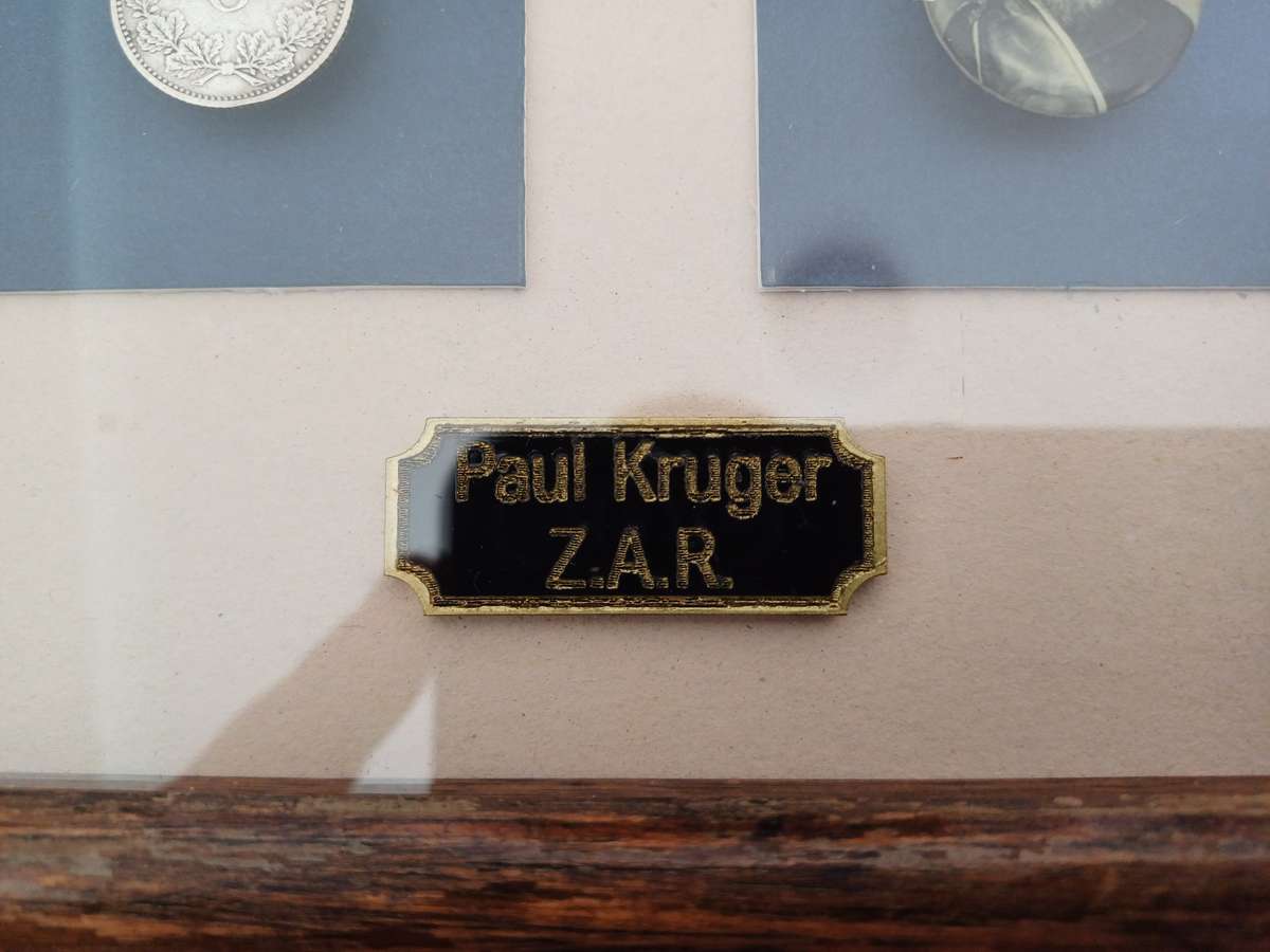ZAR Paul Kruger mounted lot of rare items in Spink & Son Ltd Frame. Beautiful!