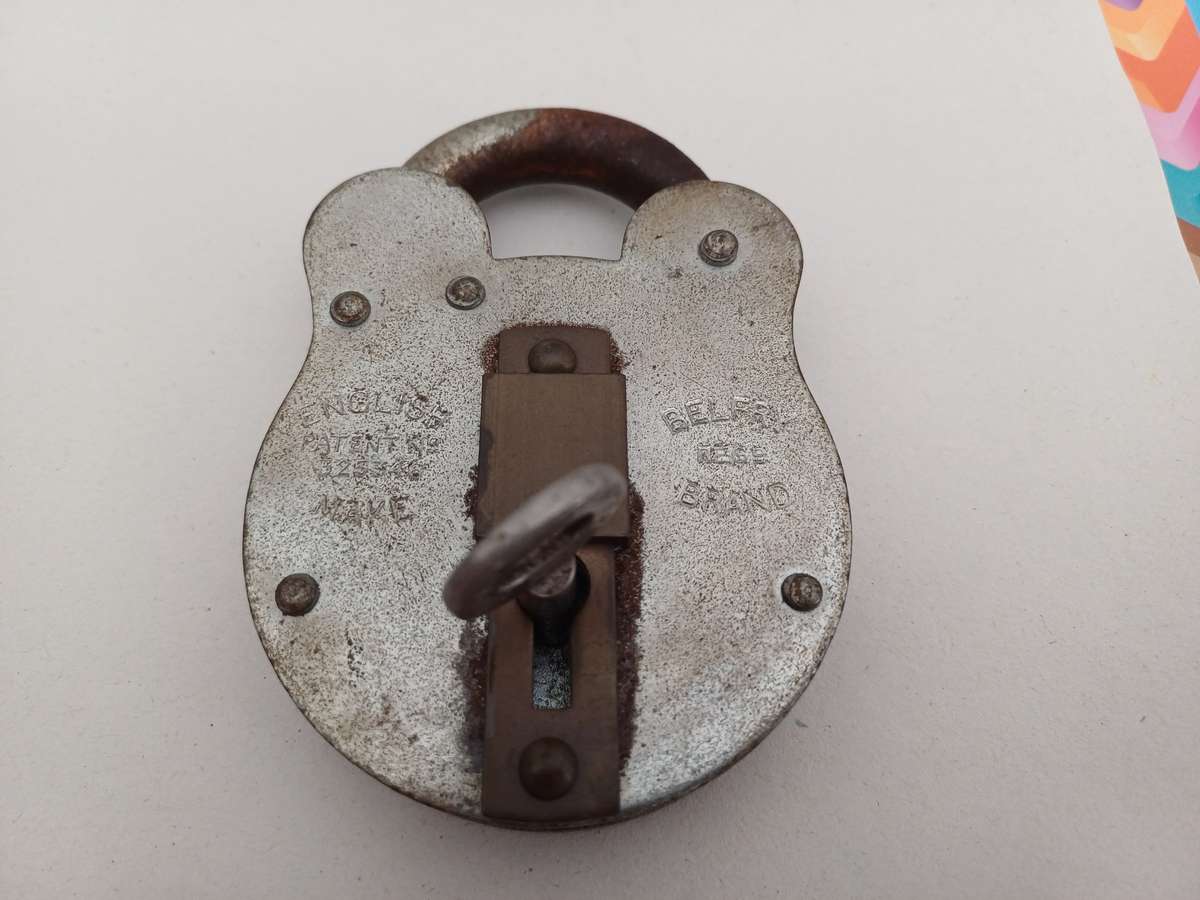 Large Vintage/ Antique Heavy Duty Belfry 2 Lever Lock with Key! In Excellent Working Condition!