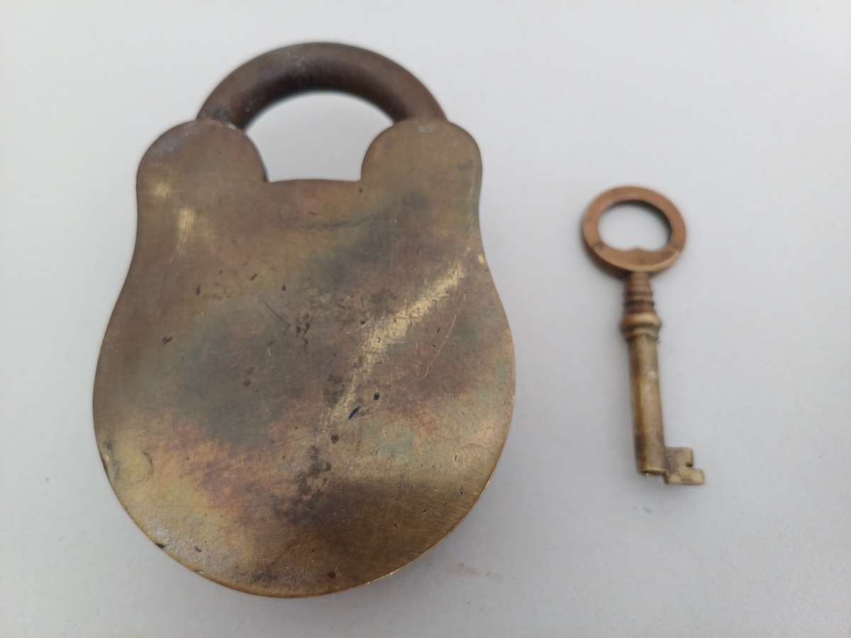 Large Vintage/ Antique Heavy Duty Hobib & Co 4 Lever Lock with a Working Key. In Working Condition!
