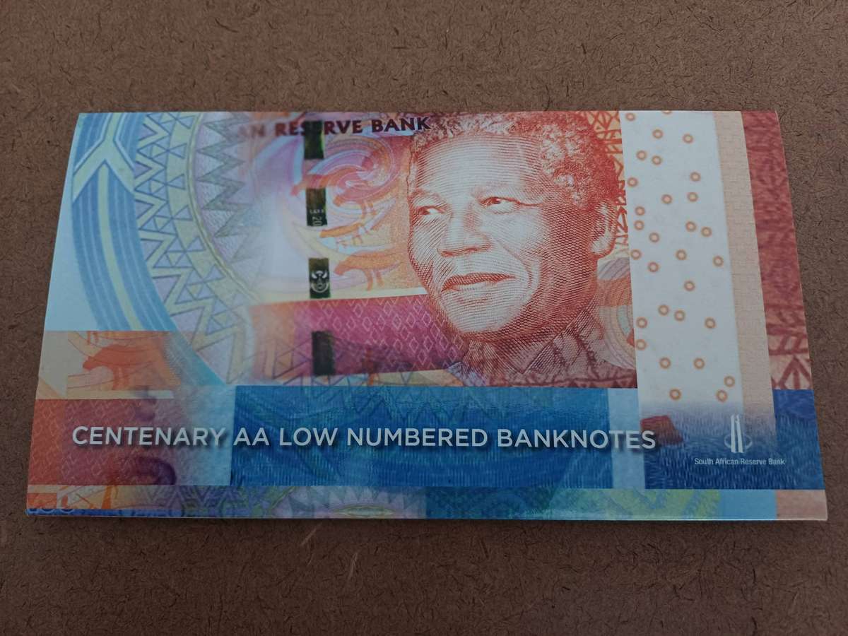 Complete Set of Mandela 2018 Centenary AA Low Numbered Banknotes - All With Same Serial Number!