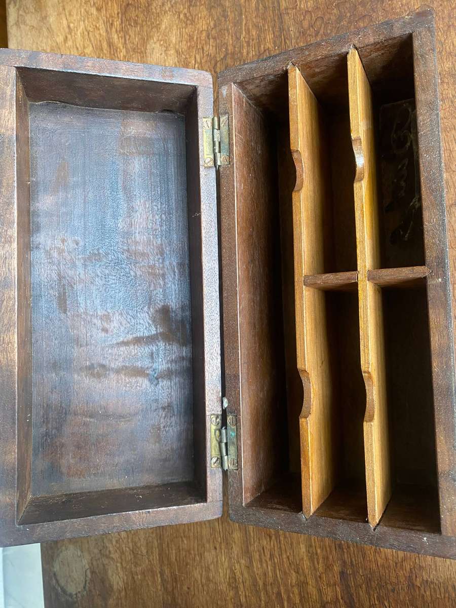 Set of 3 antique wooden boxes - vintage storage and decor