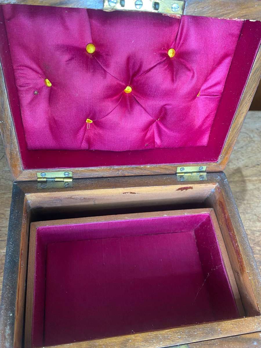 Set of 3 antique wooden boxes - vintage storage and decor