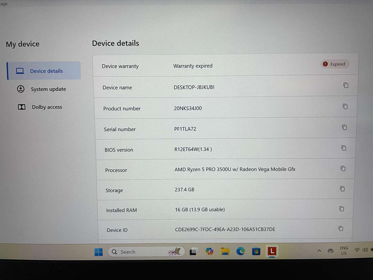 Lenovo T495 Rayzen 5 Pro