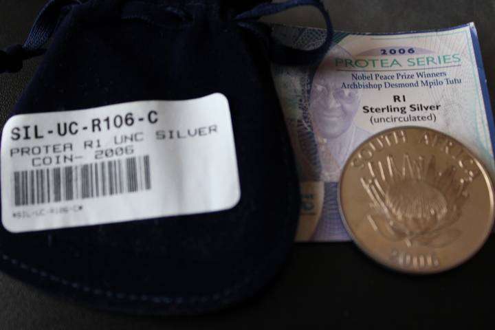 2006 SA Silver Unc R1 Desmond Tutu - LOW Mintage of 390