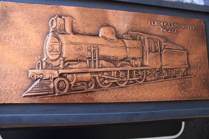 Copper plaque steam trains by the late Richard Guest class 6A