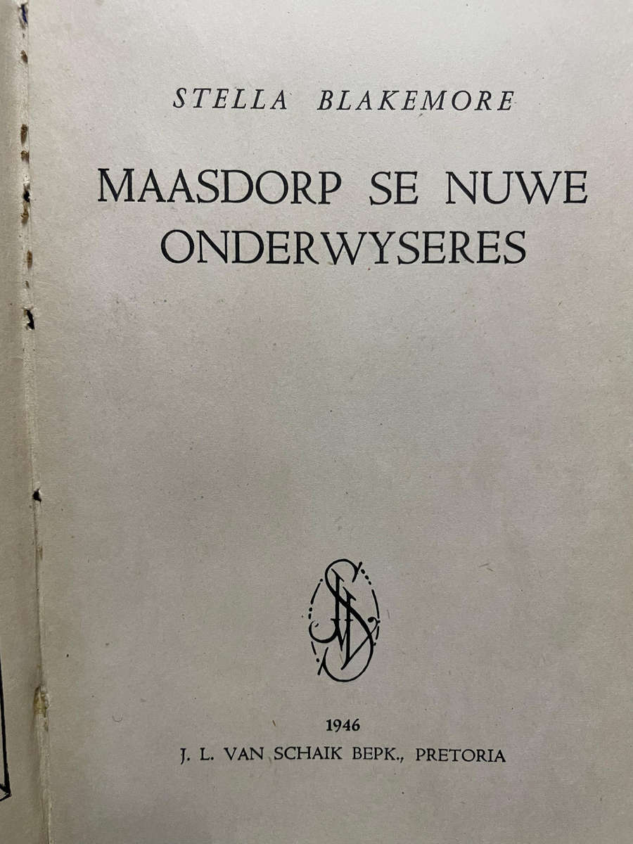 Maasdorp se nuwe Onderwyseres,. Stella Blakemore
