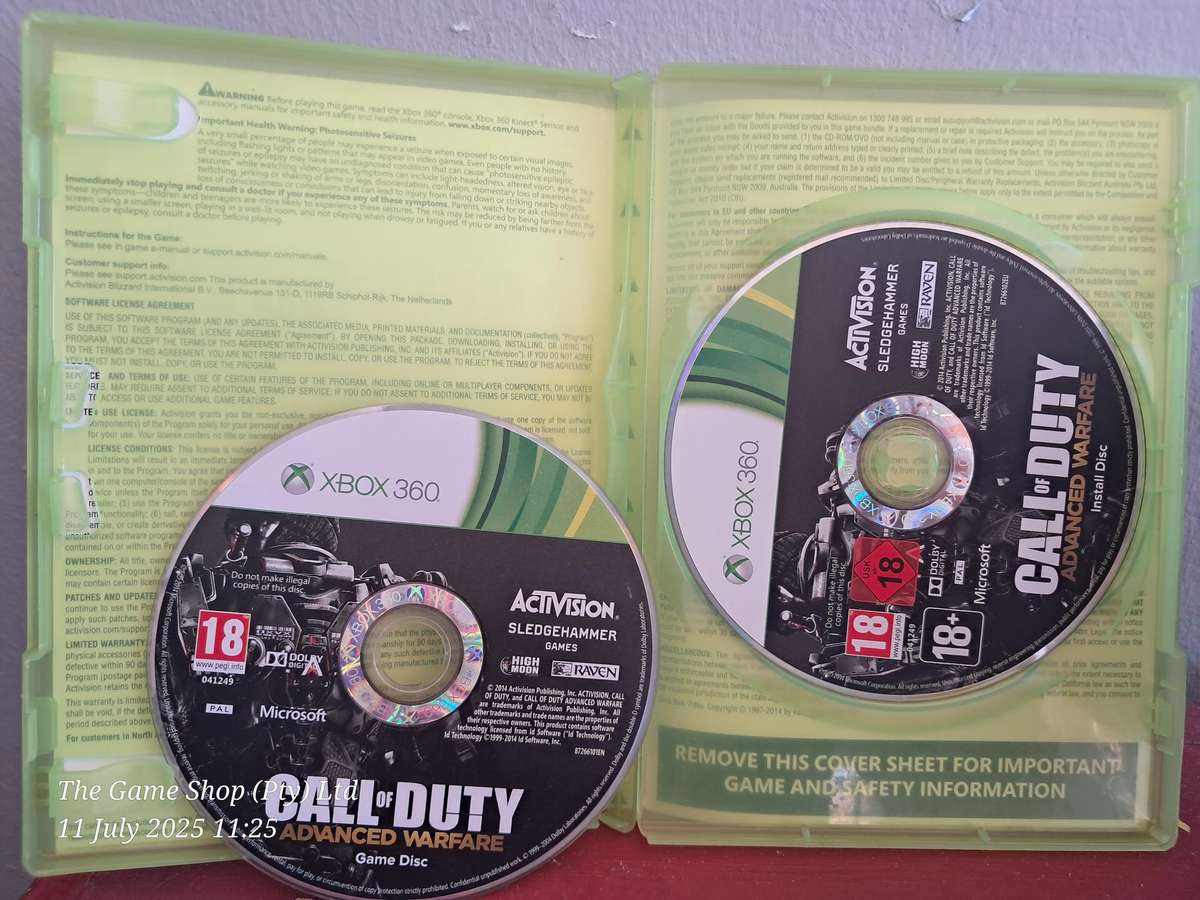 XBOX 360 CALL OF DUTY : ADVANCED WARFARE - NO MANUAL