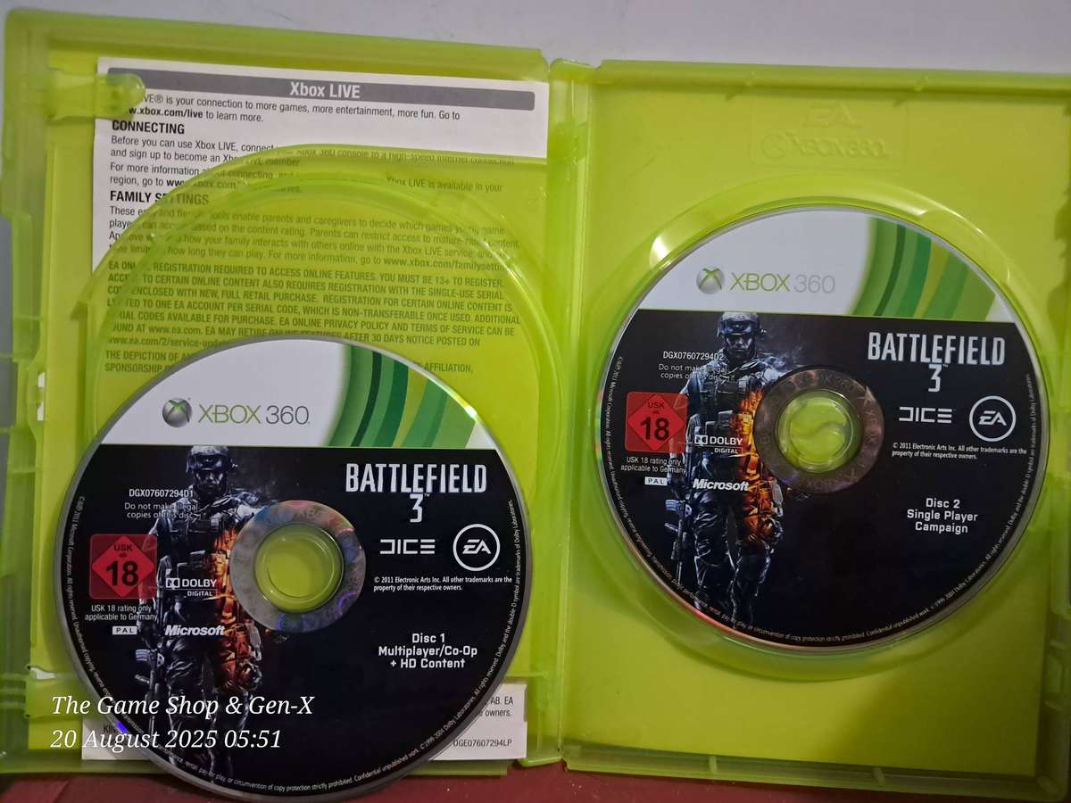 (XBOX360) BATTLEFIELD 3 - NO MANUAL