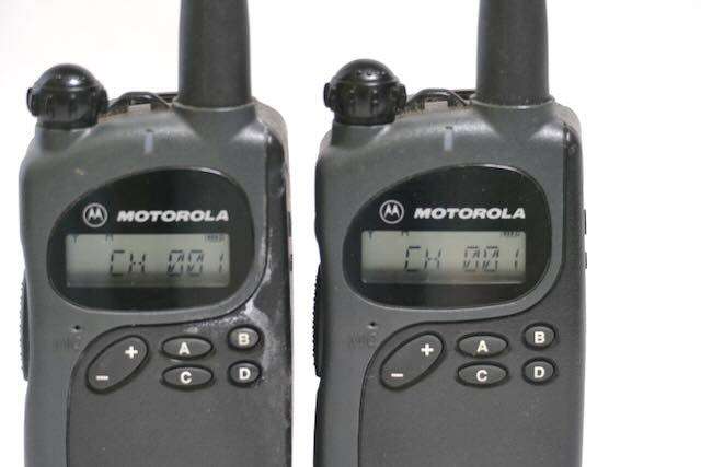 Two professional-grade Motorola P020 walkie talkies - in prime condition