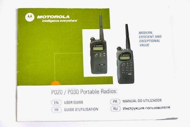 Two professional-grade Motorola P020 walkie talkies - in prime condition