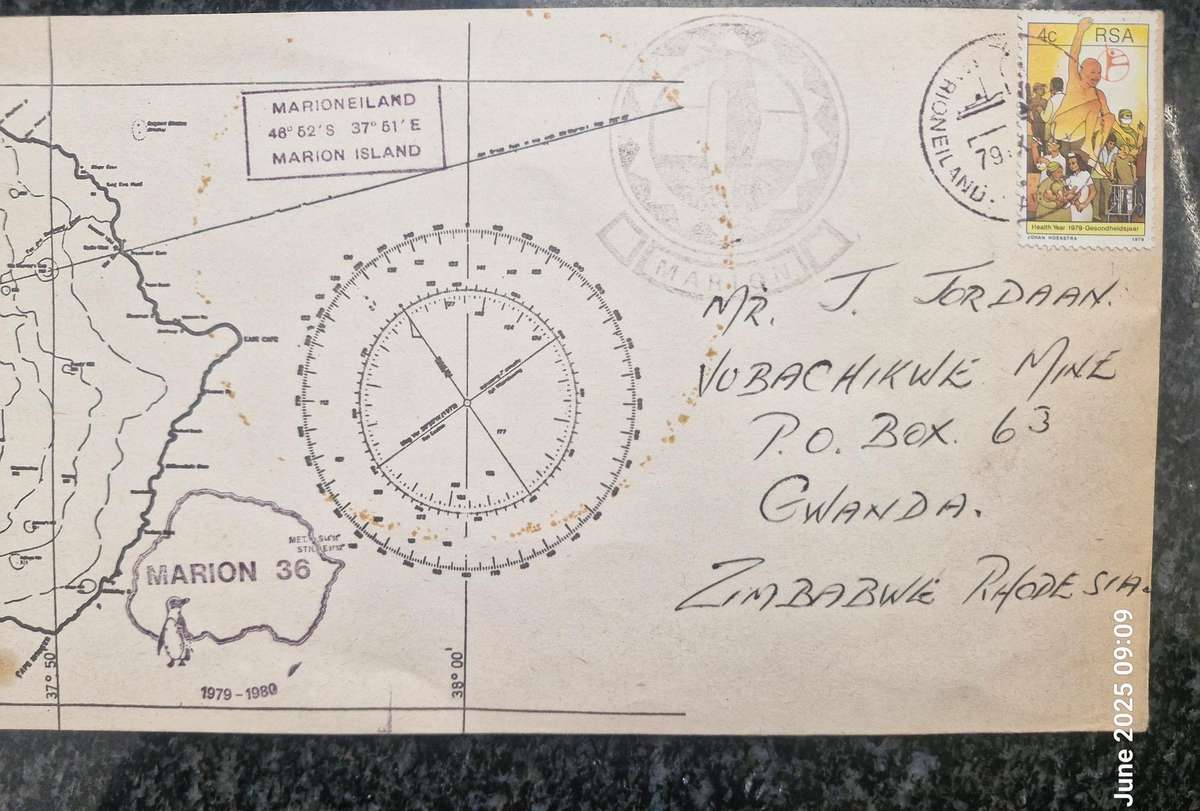 WONDERFUL ITEM - Marion Island 1979 Cover with geographical image of Marion Island - Postage cost 4c