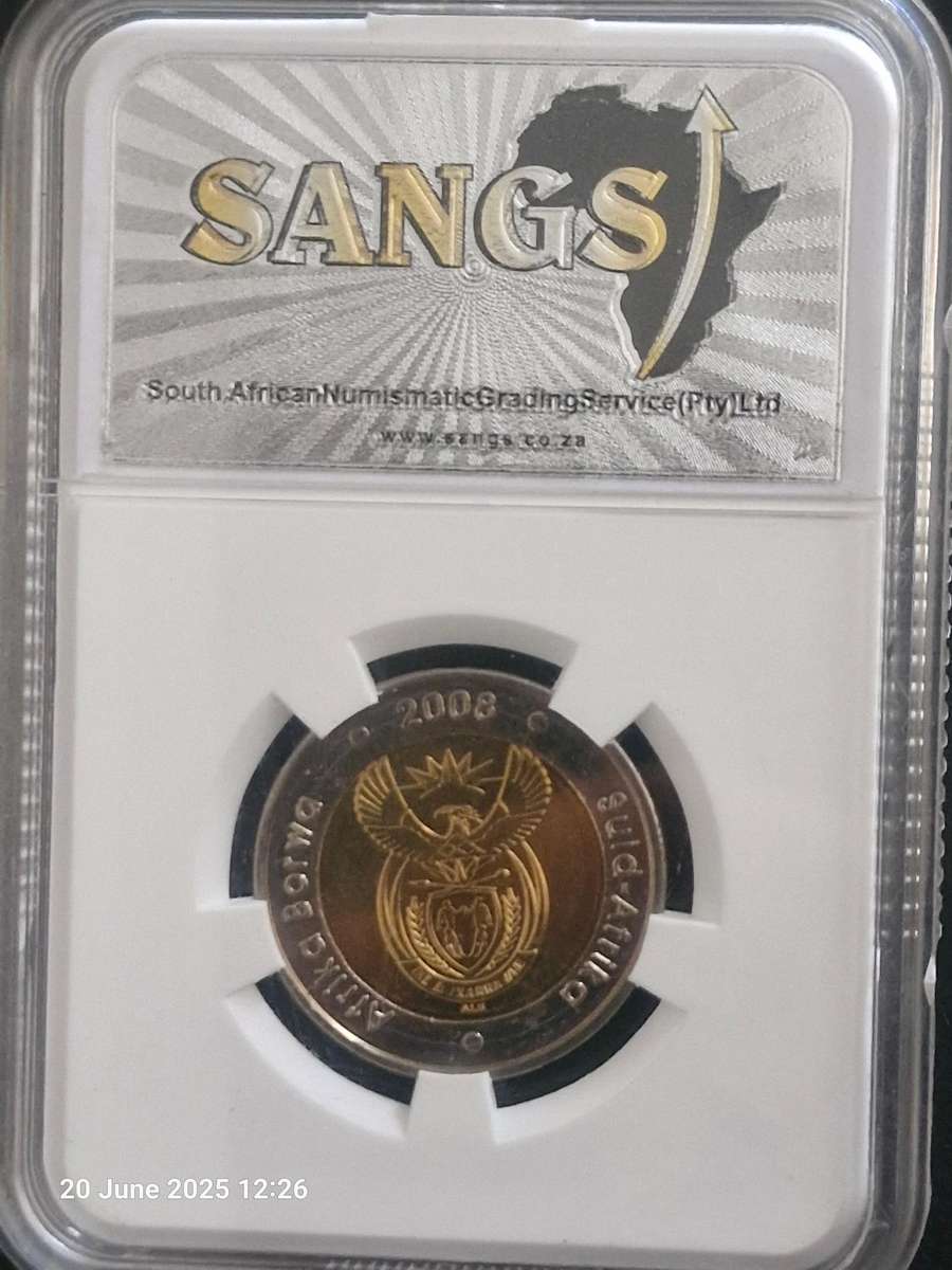 2008 MANDELA 90TH BIRTHDAY COMMEMORATIVE COIN - GRADED MS66