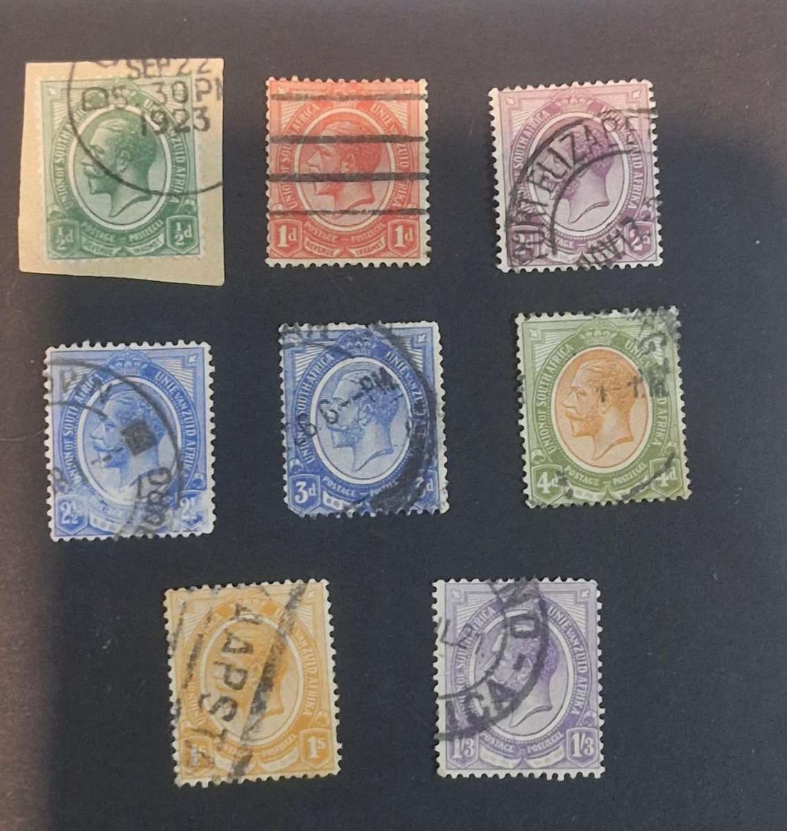 SELECTION OF 8 UNION OF SOUTH AFRICA STAMPS