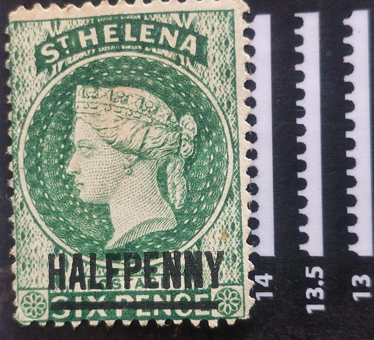 Great selection of St. Helena stamps including 1864 6d overprint 2 Pence Queen Victoria