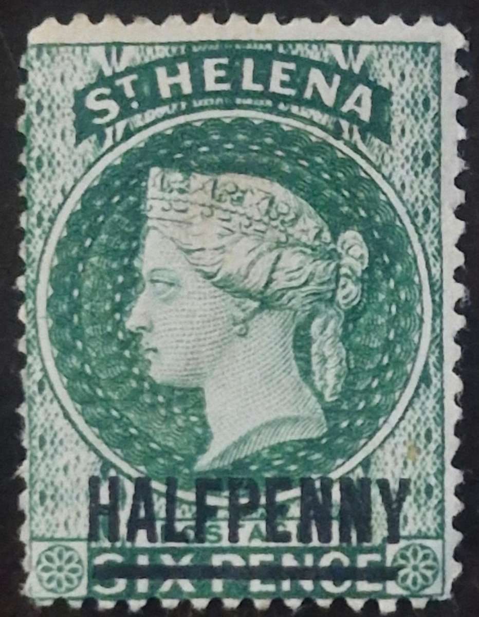 Great selection of St. Helena stamps including 1864 6d overprint 2 Pence Queen Victoria