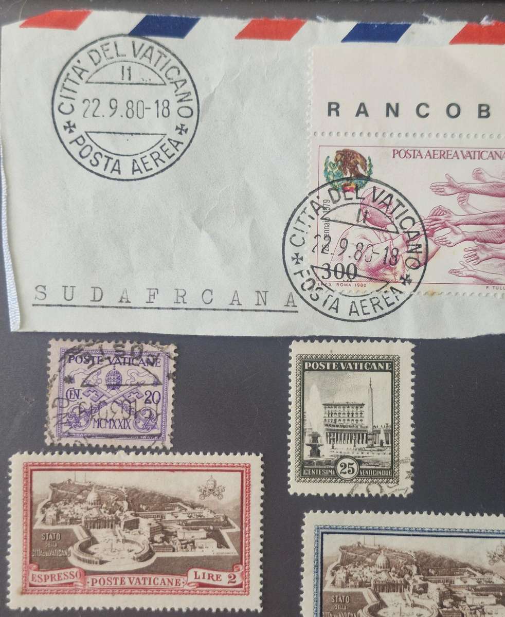 selection of Vatican City stamps - a mix of used and unused stamps