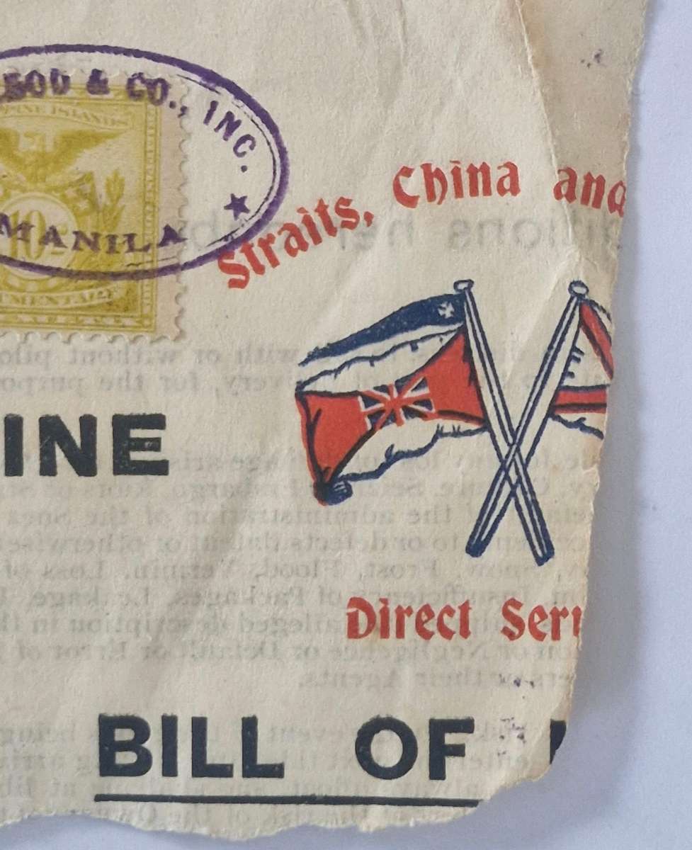 Interesting 1919 Manila Phillipines Island 10c Documentary Revenue stamp on piece
