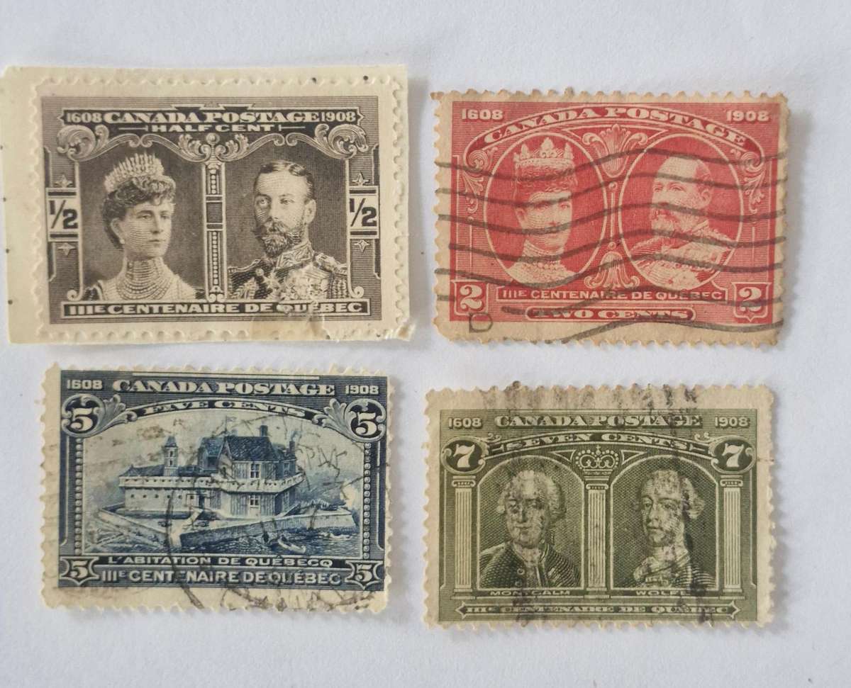 Selection of 4 x 1908 Canada stamps