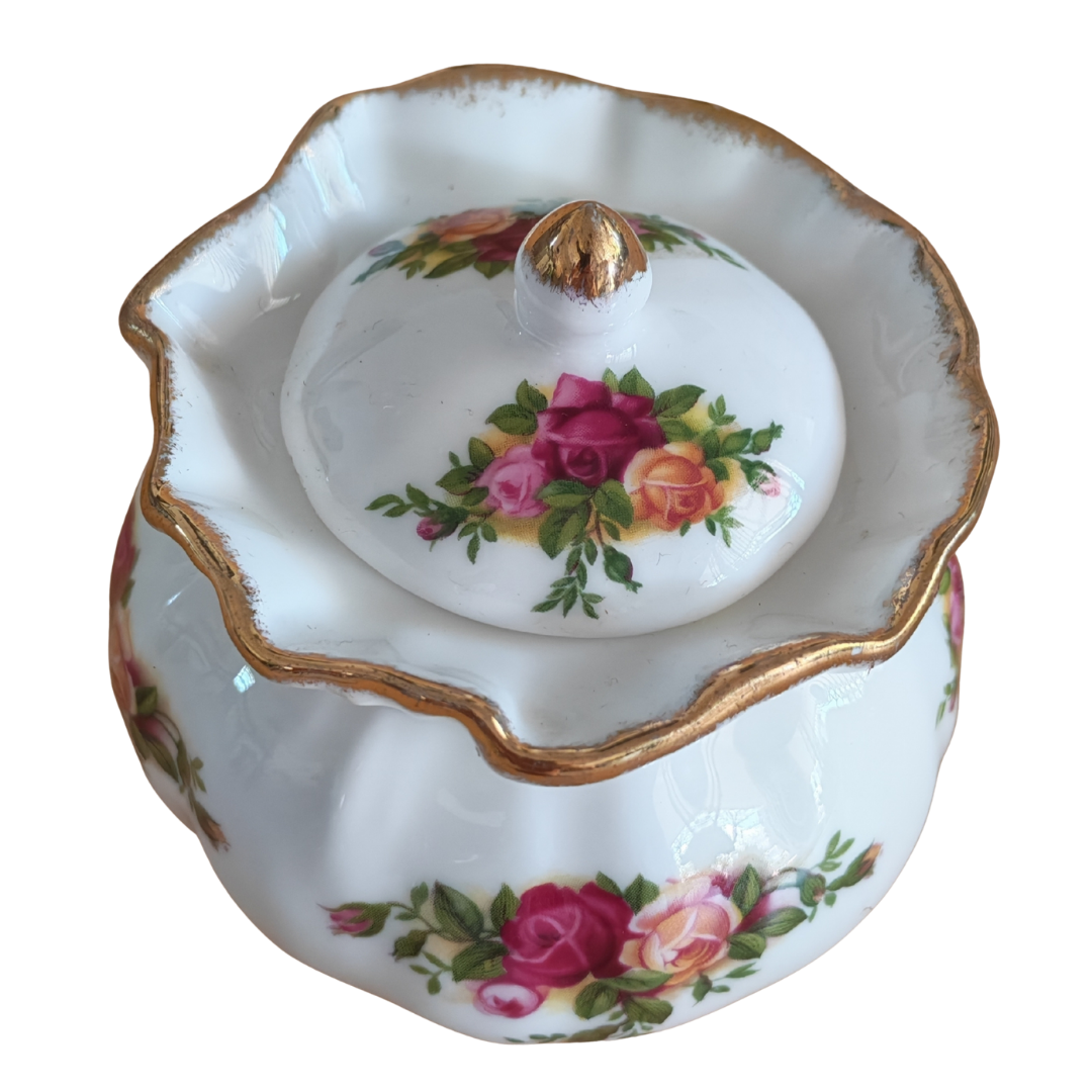 Royal Albert Old Country Roses Jam or Preserve Pots  Pair  England