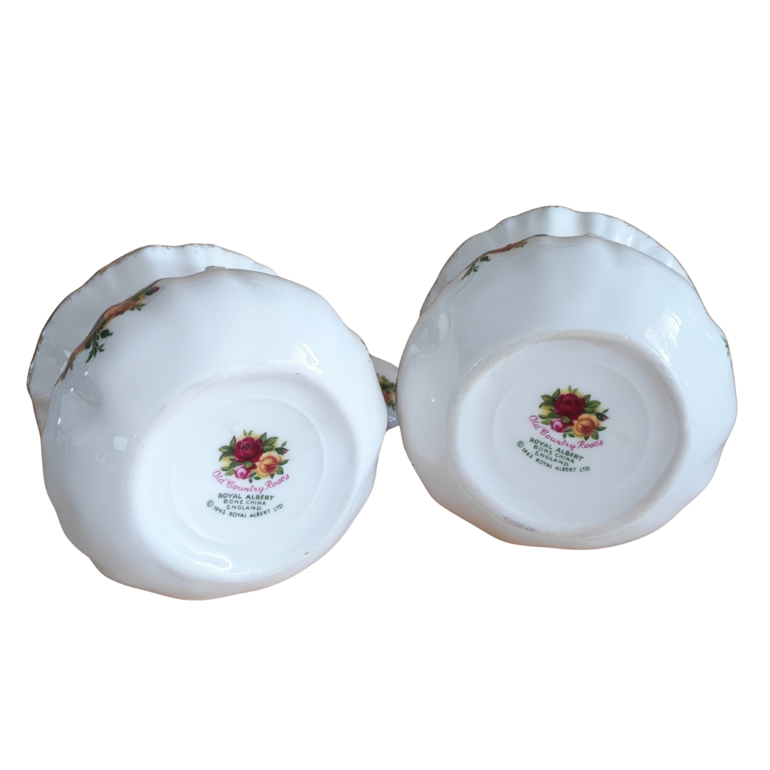 Royal Albert Old Country Roses Jam or Preserve Pots  Pair  England