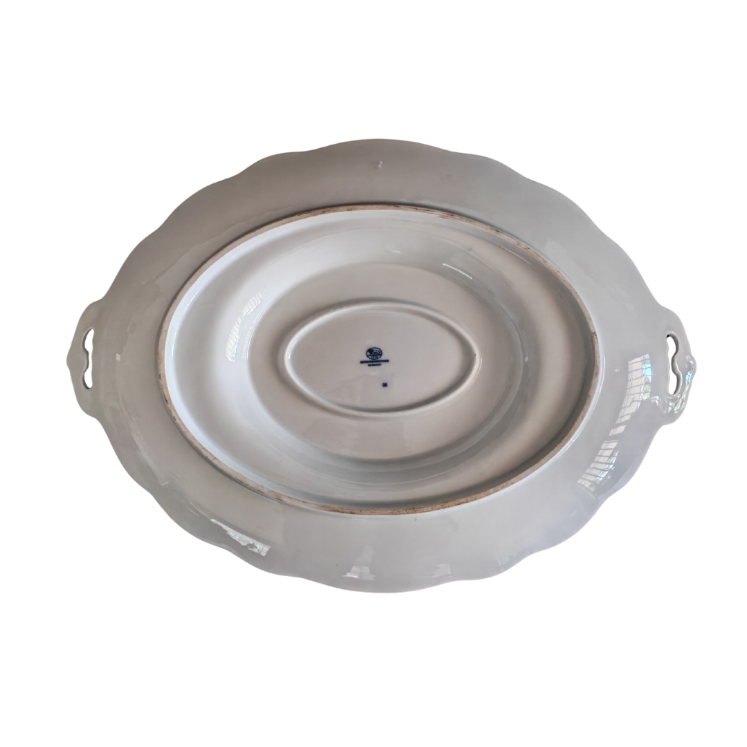 Hutschenreuther Germany Blue Onion Porcelain Tureen with Stand
