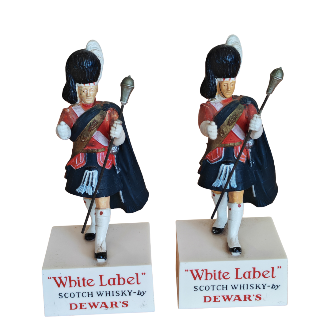 Pair of Dewars White Label Scotch Whisky Match Holders