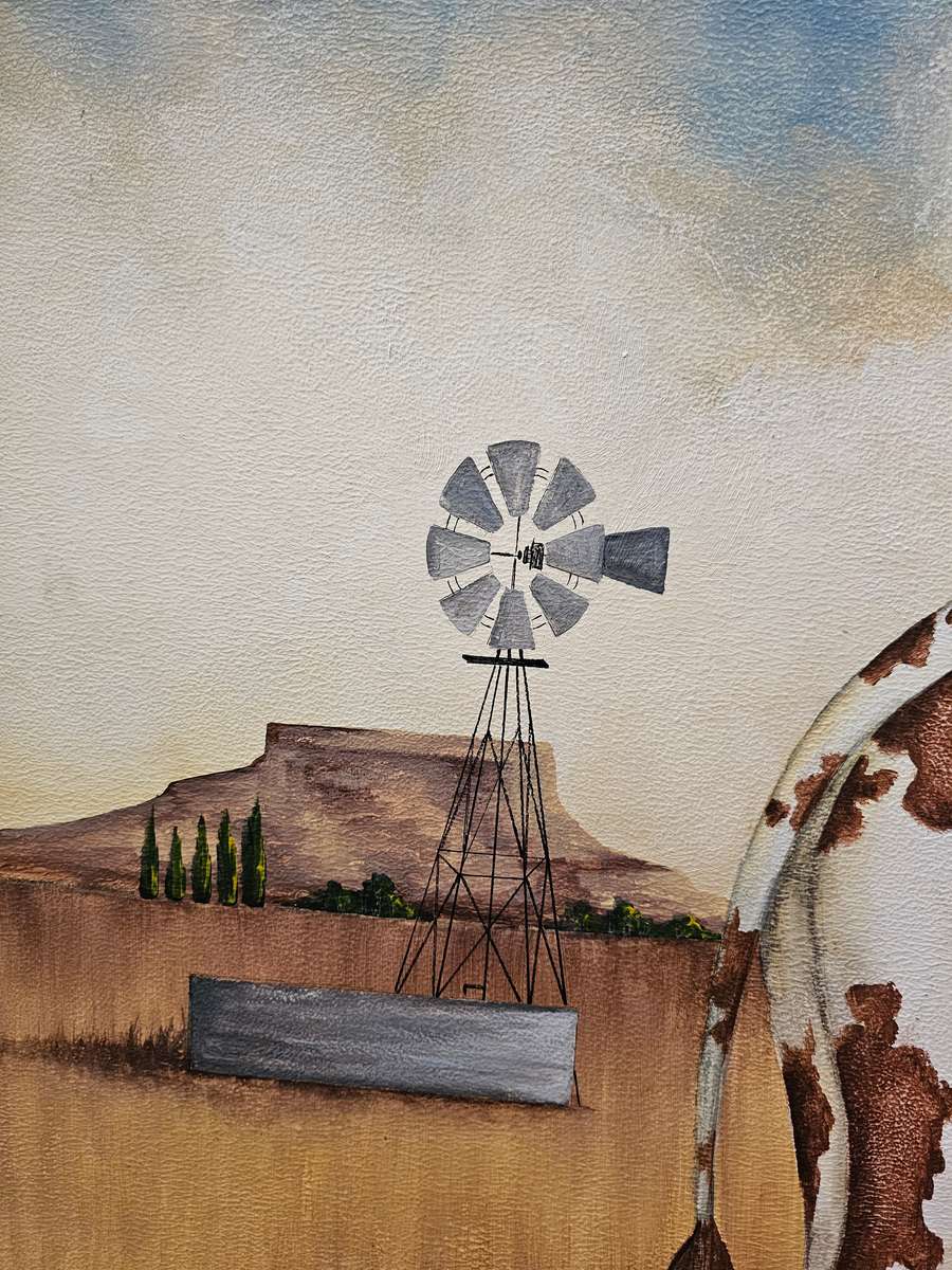 Large Nguni Mother and Calf Framed Painting